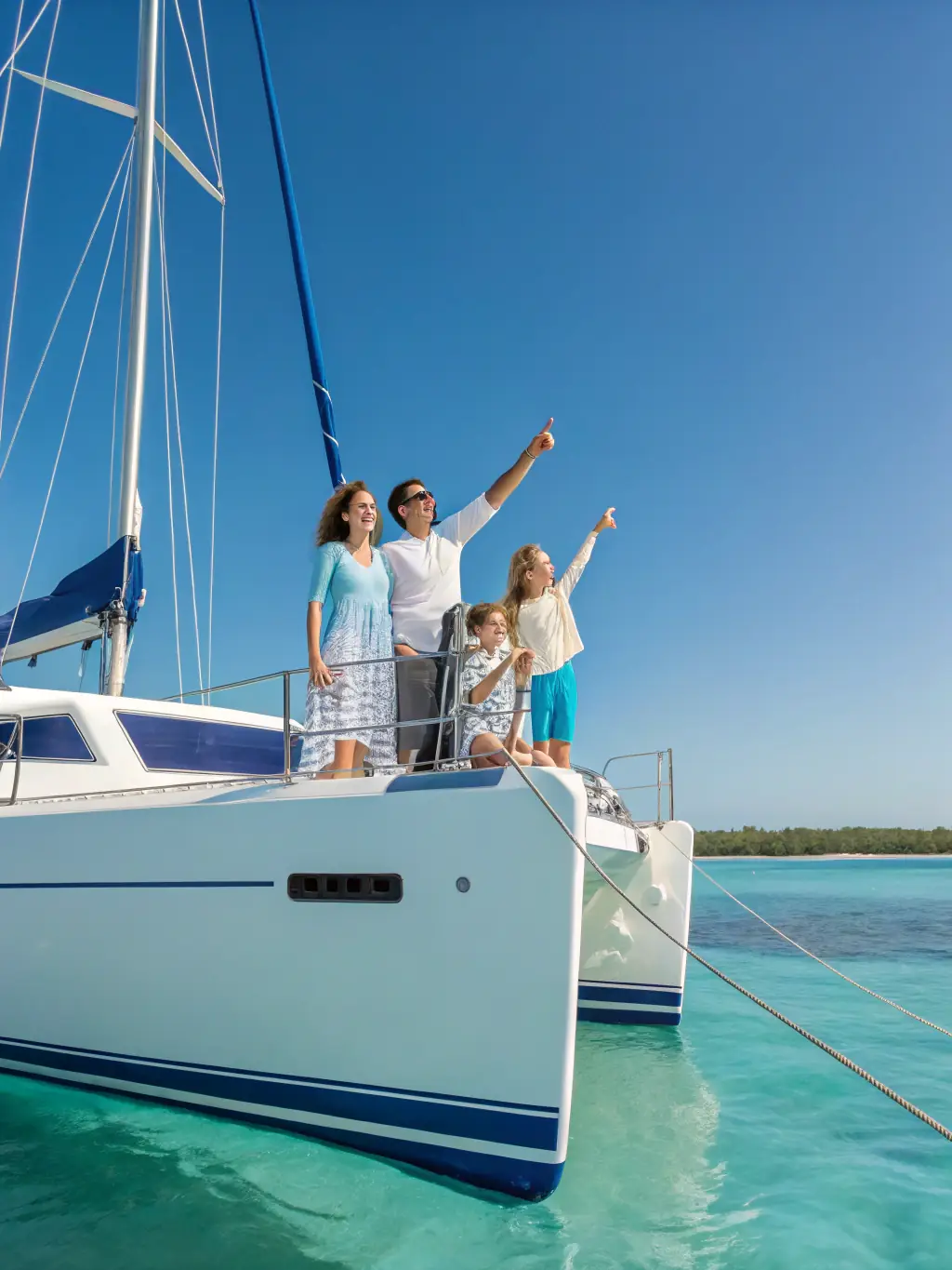 Participants learning sailing techniques on a sailboat, demonstrating the skill development and adventure involved in sailing courses, on a sunny day at sea.
