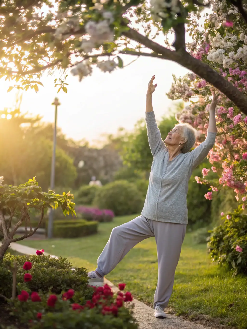 An image of senior citizens enjoying a gentle exercise session, emphasizing the importance of physical activity for older adults.